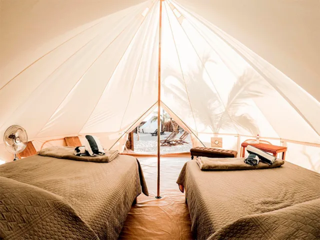 Private glamping with two queen beds